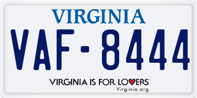 VA license plate VAF8444