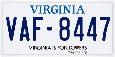 VA license plate VAF8447
