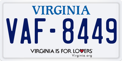 VA license plate VAF8449