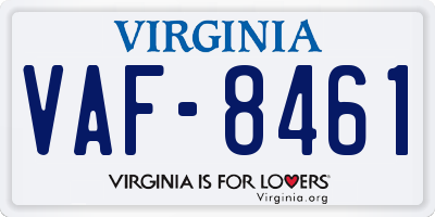 VA license plate VAF8461
