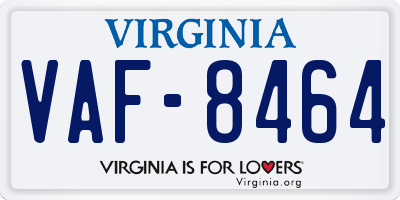 VA license plate VAF8464