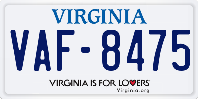 VA license plate VAF8475