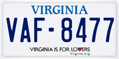 VA license plate VAF8477