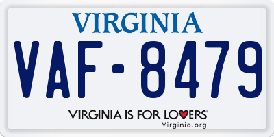 VA license plate VAF8479