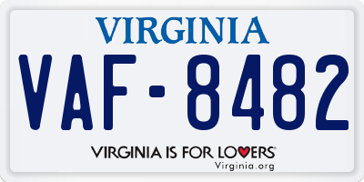 VA license plate VAF8482