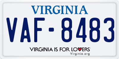VA license plate VAF8483