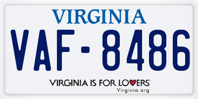 VA license plate VAF8486