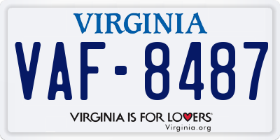 VA license plate VAF8487