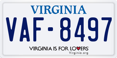 VA license plate VAF8497