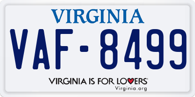 VA license plate VAF8499