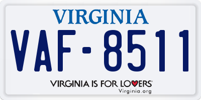 VA license plate VAF8511