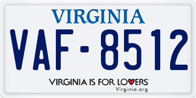 VA license plate VAF8512