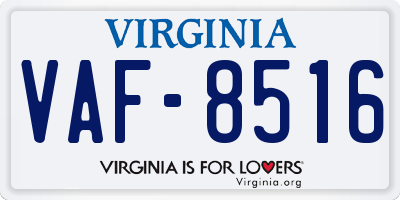 VA license plate VAF8516