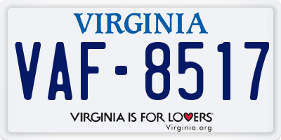 VA license plate VAF8517