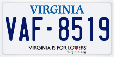 VA license plate VAF8519