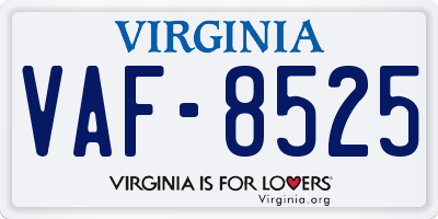 VA license plate VAF8525