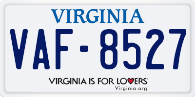 VA license plate VAF8527