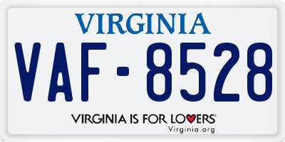 VA license plate VAF8528