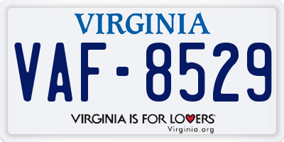 VA license plate VAF8529
