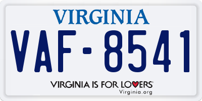 VA license plate VAF8541