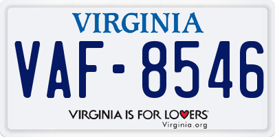 VA license plate VAF8546