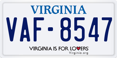 VA license plate VAF8547