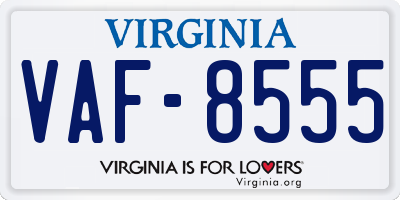 VA license plate VAF8555