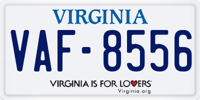 VA license plate VAF8556
