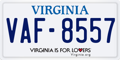 VA license plate VAF8557