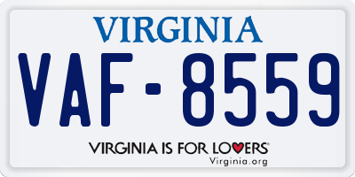 VA license plate VAF8559