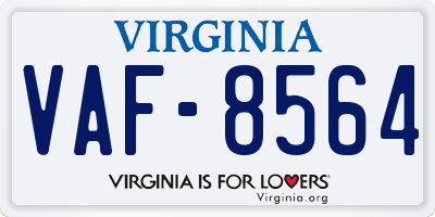 VA license plate VAF8564