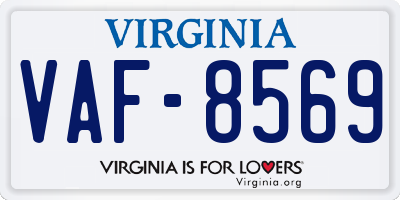 VA license plate VAF8569