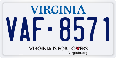 VA license plate VAF8571