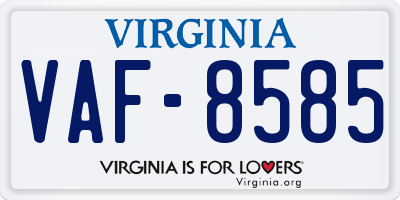 VA license plate VAF8585