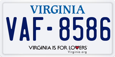 VA license plate VAF8586