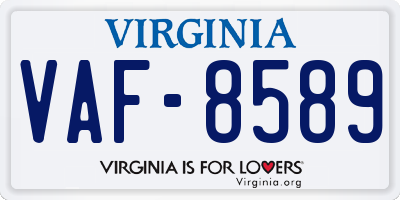 VA license plate VAF8589