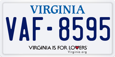 VA license plate VAF8595