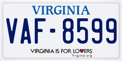VA license plate VAF8599
