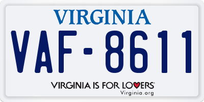 VA license plate VAF8611