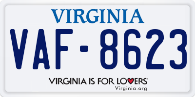 VA license plate VAF8623