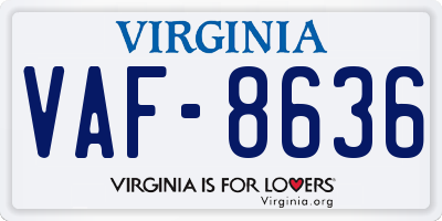 VA license plate VAF8636
