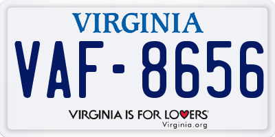 VA license plate VAF8656