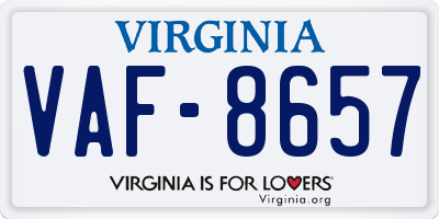 VA license plate VAF8657
