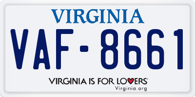 VA license plate VAF8661