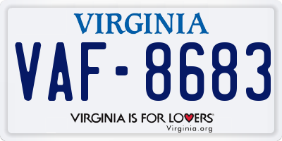 VA license plate VAF8683