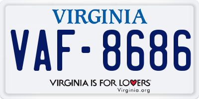 VA license plate VAF8686