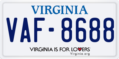 VA license plate VAF8688