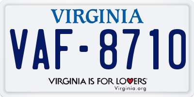 VA license plate VAF8710