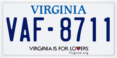 VA license plate VAF8711