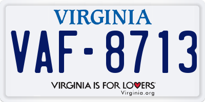 VA license plate VAF8713